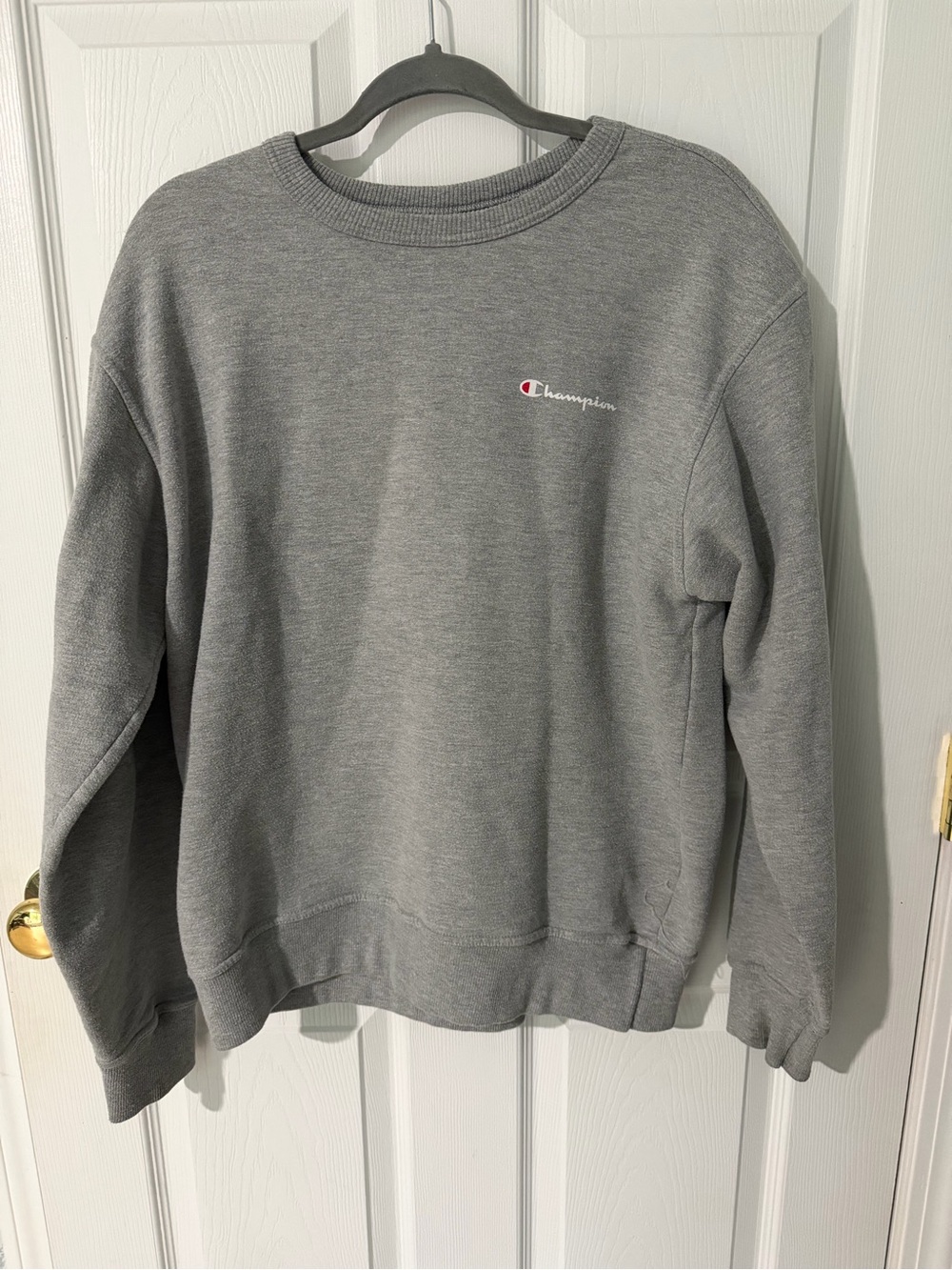 Champion Gray Crewneck Sweatshirt with Small Logo